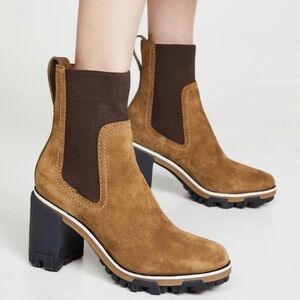 rag & bone Two-Tone Chestnut Suede Chelsea Lug Heel Boots